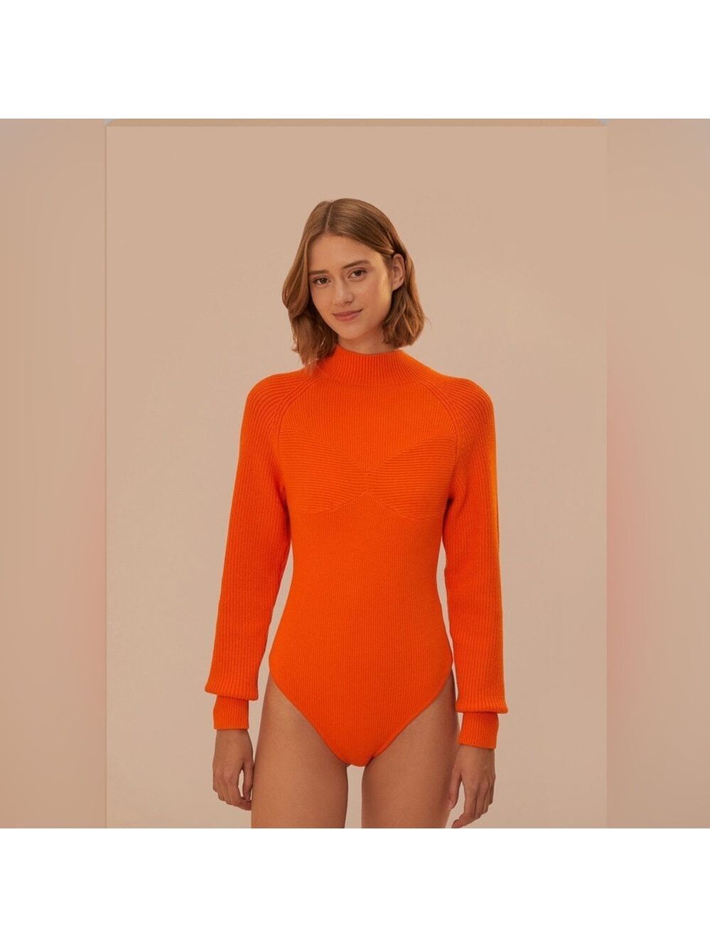 Farm Rio Orange Knit Bodysuit